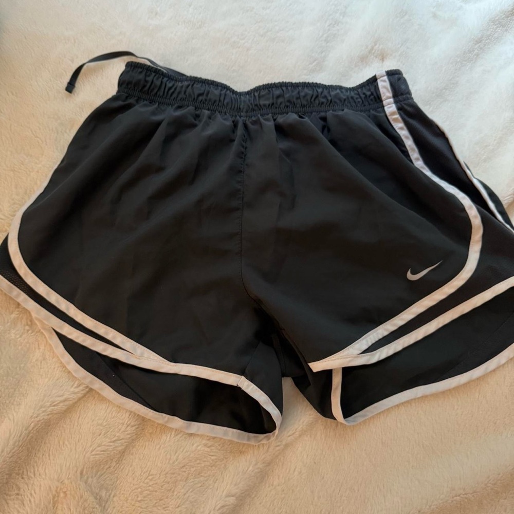 Nike Women's Black and White Athletic Shorts